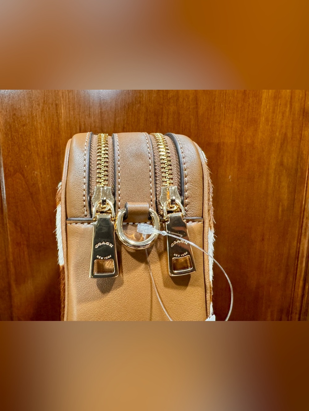 Coach Mini Carey Crossbody Bag Haircalf With Cow Print CEK71 Gold/Cow Multi NWT - Picture 6 of 11